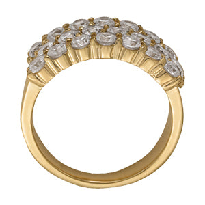 White Platinum Round Diamond Fashion Pyramid Ring