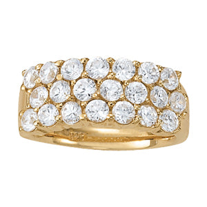 White Platinum Round Diamond Fashion Pyramid Ring