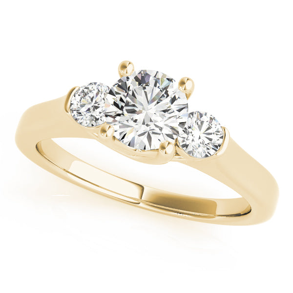 18K Yellow Gold 1 ct Diamond Three-Stone Engagement Ring