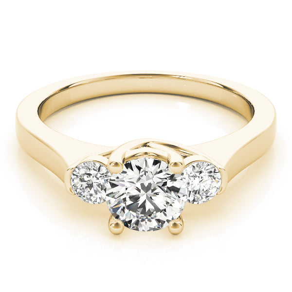 18K Yellow Gold 1 ct Diamond Three-Stone Engagement Ring