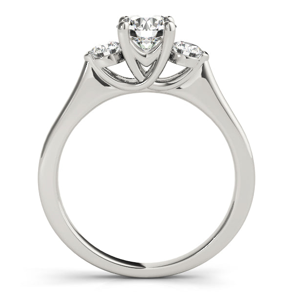 18K White Gold 1 CT Diamond Three-Stone Engagement Ring