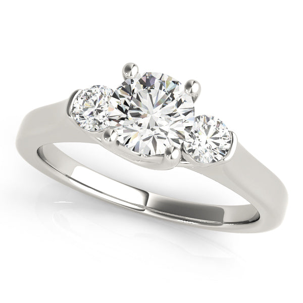 14K White Gold 1 CT Diamond Three-Stone Engagement Ring