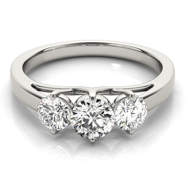 Platinum 0.5ctw Round Diamond Three-Stone Engagement Ring