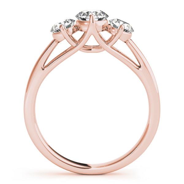Rose Gold 0.5 CT Round Diamond Three-Stone Engagement Ring