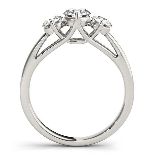 14K White Gold 0.5 ct Diamond Three-Stone Engagement Ring