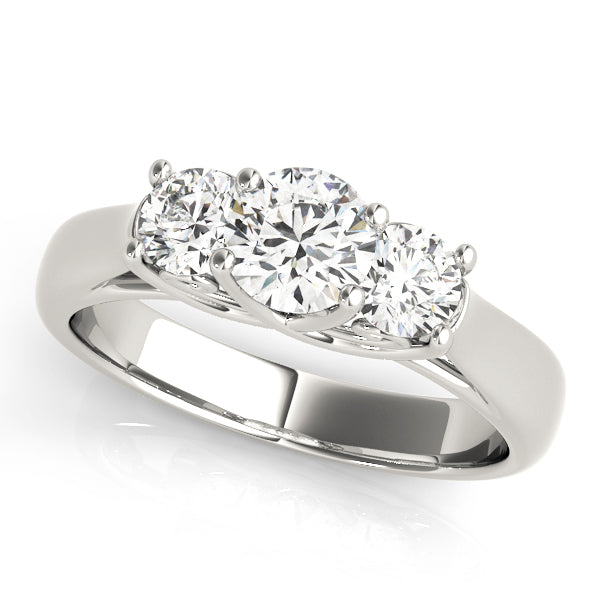 14K White Gold 1 CT Round Diamond Engagement Ring