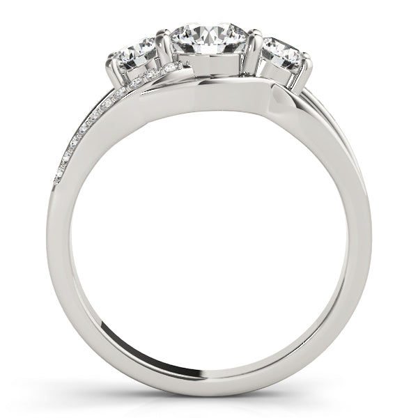 18K White Gold 1 ct Diamond Three-Stone Engagement Ring