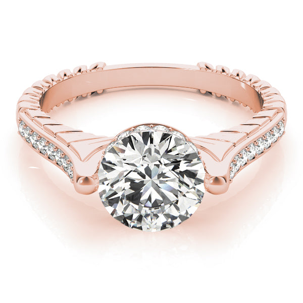 18K Rose Gold 1 CT Diamond Vintage Engagement Ring