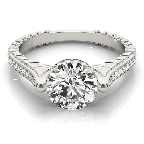 14K White Gold Vintage Diamond Engagement Ring