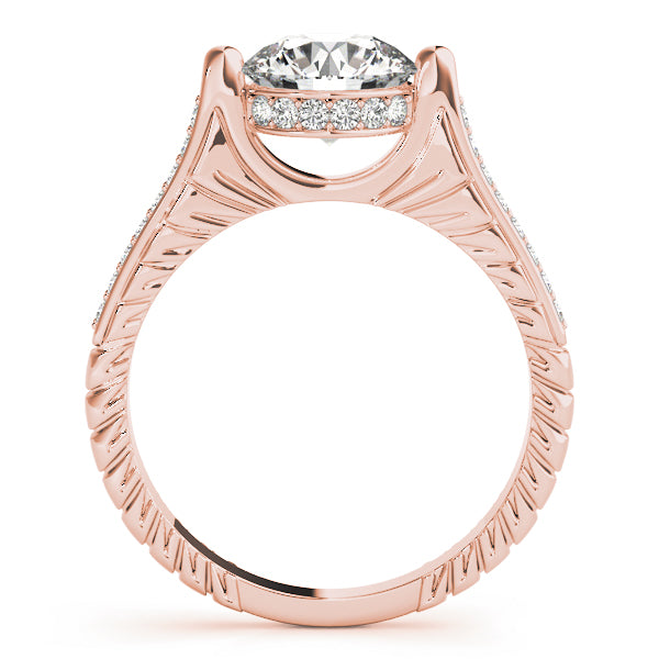 18K Rose Gold 1 CT Diamond Vintage Engagement Ring
