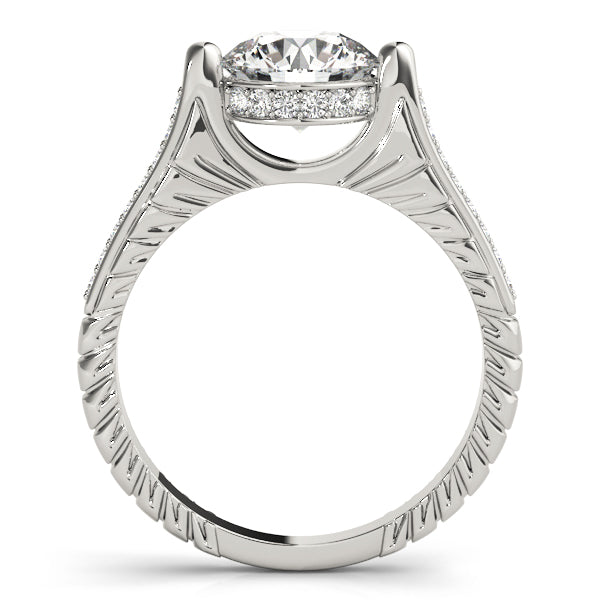 18K White Gold Vintage Diamond Engagement Ring 1+ ctw