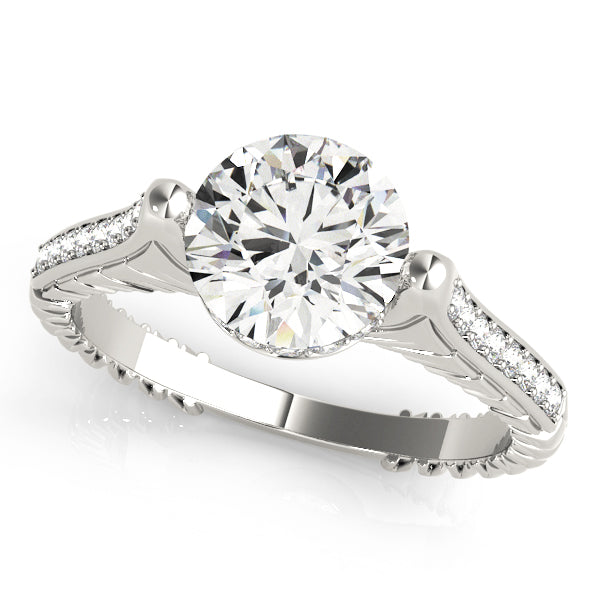 14K White Gold Vintage Diamond Engagement Ring