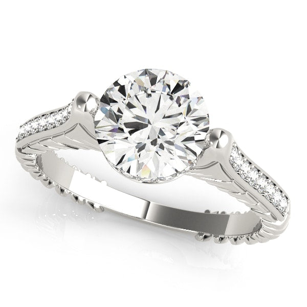 18K White Gold 1 1/6 ct tw Vintage Diamond Engagement Ring