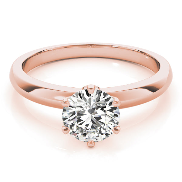 18K Rose Gold 1ct Round Diamond Solitaire Ring