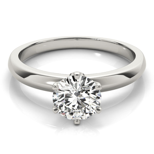 18K White Gold 1ct Round Diamond Engagement Ring