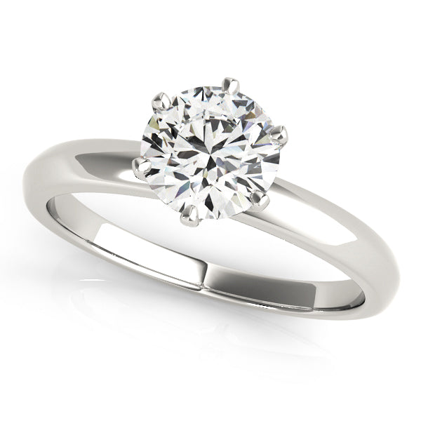14K White Gold 1 CT Round Diamond Engagement Ring