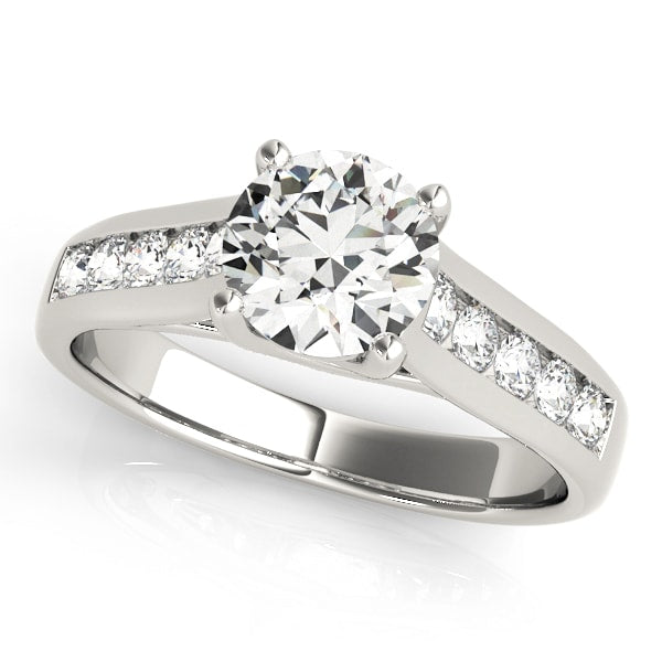 14K White Gold 1 3/8 ct tw Trellis Diamond Engagement Ring
