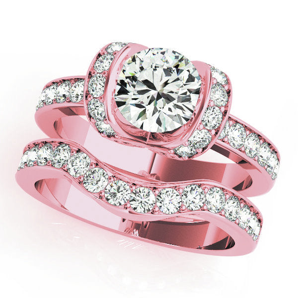 14K Rose Gold 1.5ctw Round Diamond Engagement Ring