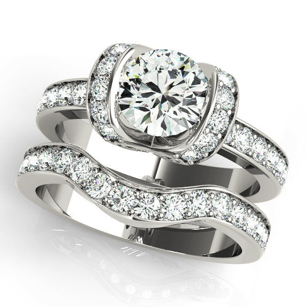 18K White Gold 1.5ctw Diamond Engagement Ring