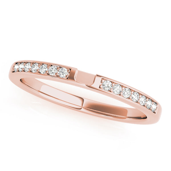 18K Rose Gold 1/15 ctw Diamond Wedding Band