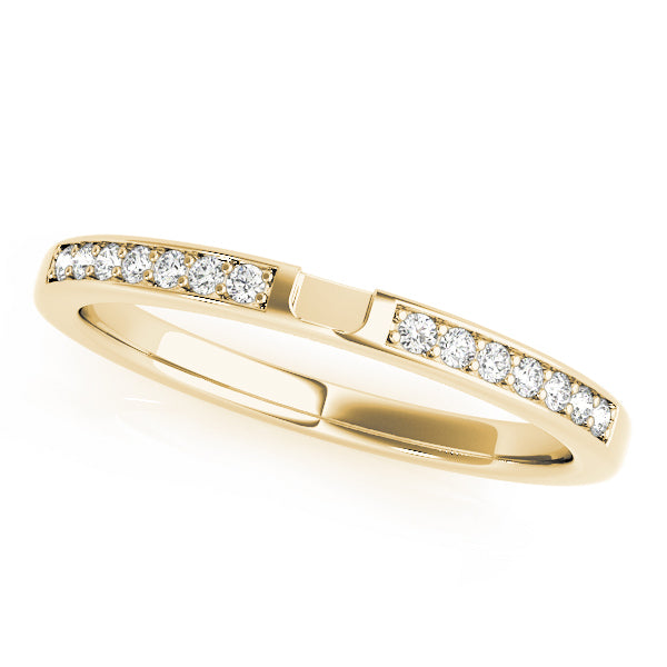 18K Yellow Gold 1/8 ct Diamond Wedding Band