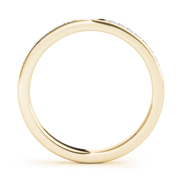 18K Yellow Gold 1/15 ct Diamond Wedding Band
