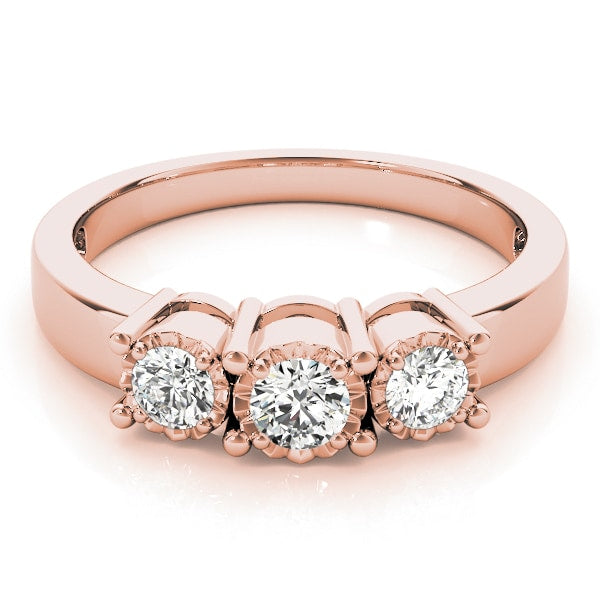 ENGAGEMENT RINGS 3 STONE ROUND