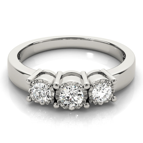 18K White Gold 1/3 CT Round Diamond Engagement Ring