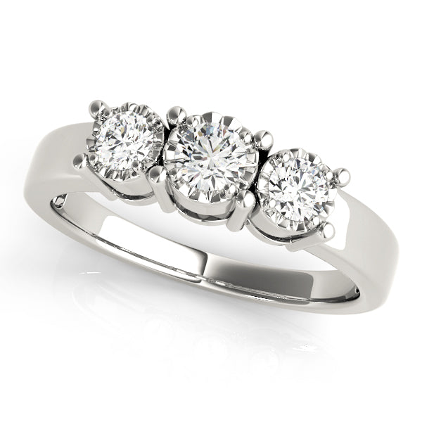 18K White Gold 1/3 CT Round Diamond Engagement Ring