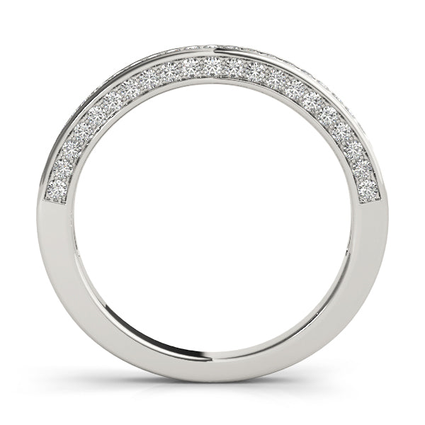 14K White Gold Multi-Diamond Wedding Band