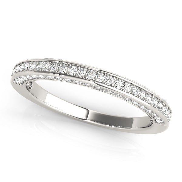14K White Gold Multi-Diamond Wedding Band
