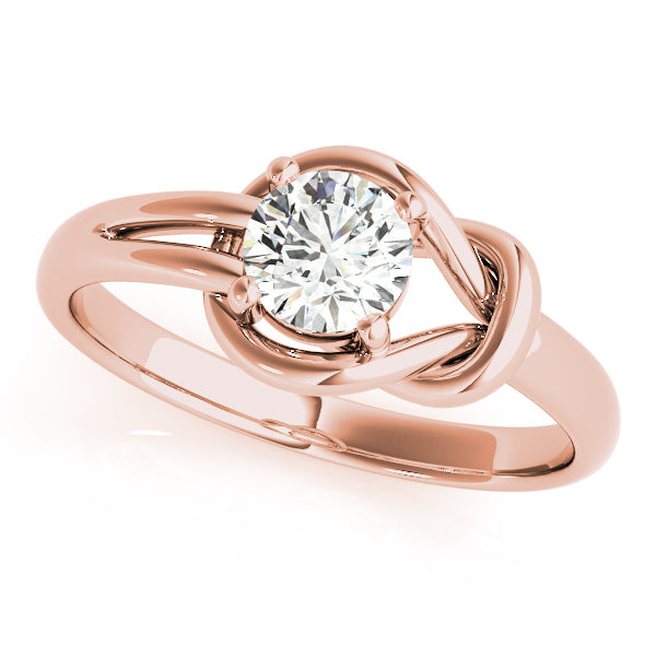 14K Rose Gold 1CT Lab Diamond Love Knot Ring