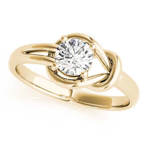 14K Yellow Gold Diamond Love Knot Ring
