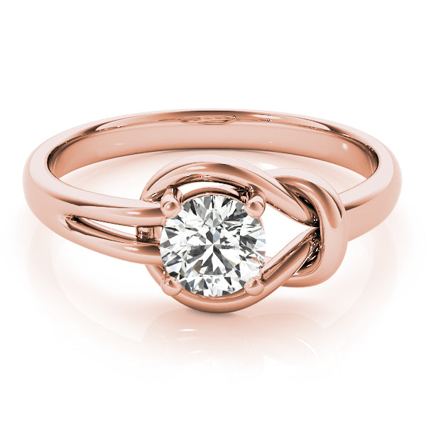 14K Rose Gold 1CT Lab Diamond Love Knot Ring