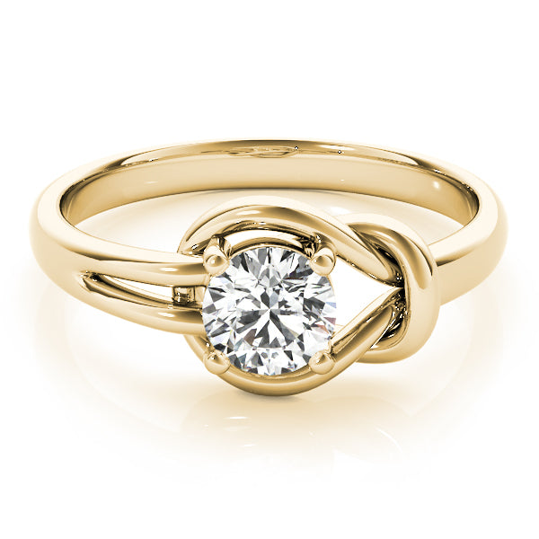 14K Yellow Gold Diamond Love Knot Ring