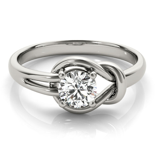 White Platinum 1CT Diamond Love Knot Ring