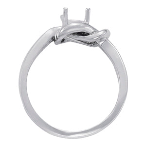 1 CT White Gold Round Diamond Love Knot Ring