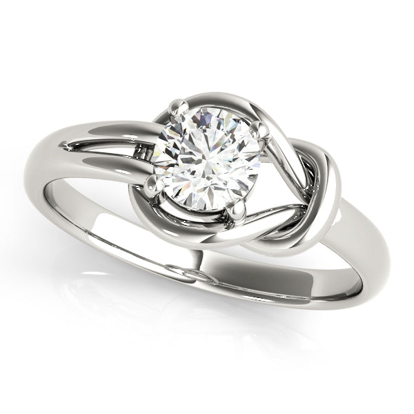 14K White Gold Diamond Love Knot Ring