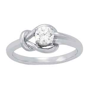 1 CT Platinum White Diamond Love Knot Ring