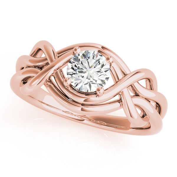14K Rose Gold Diamond Love Knot Ring