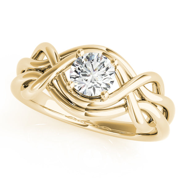 18K Yellow Gold Diamond Love Knot Ring