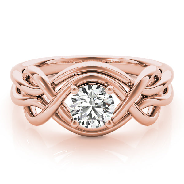 14K Rose Gold Diamond Love Knot Ring