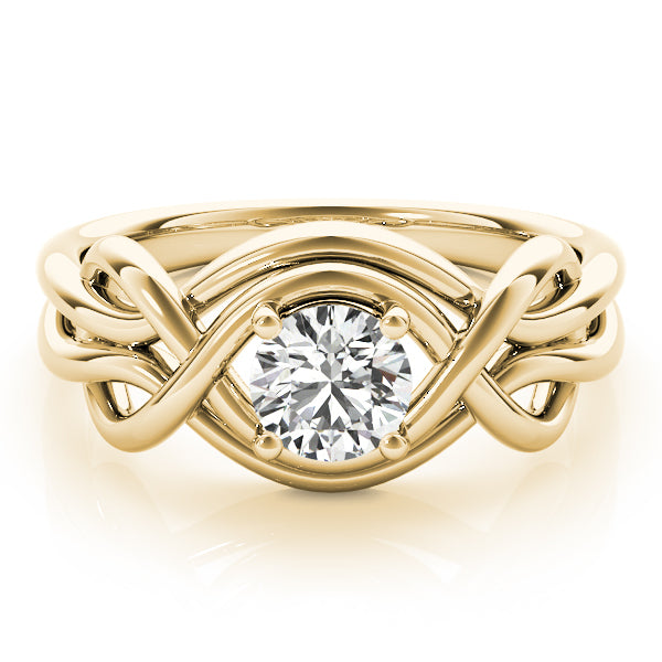 18K Yellow Gold Diamond Love Knot Ring