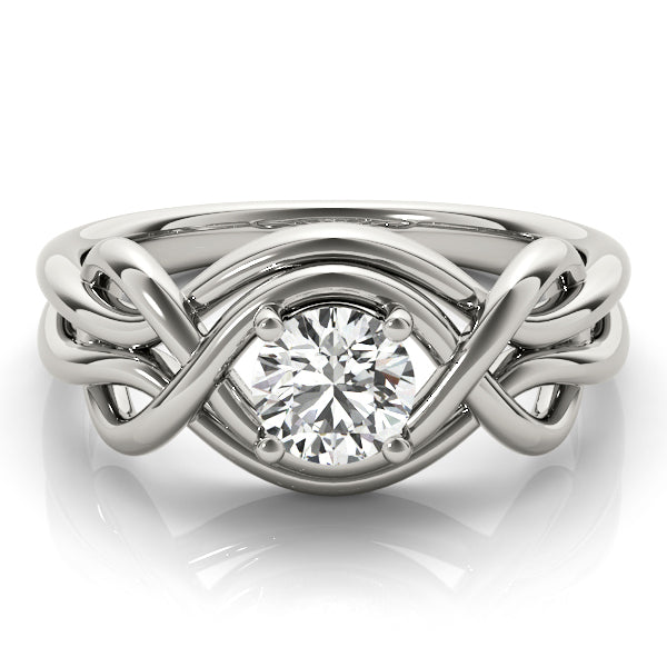 14K White Gold 1/2 ct Diamond Love Knot Ring