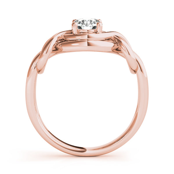 14K Rose Gold Diamond Love Knot Ring
