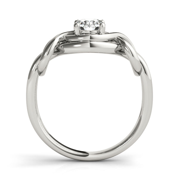 14K White Gold Diamond Love Knot Ring