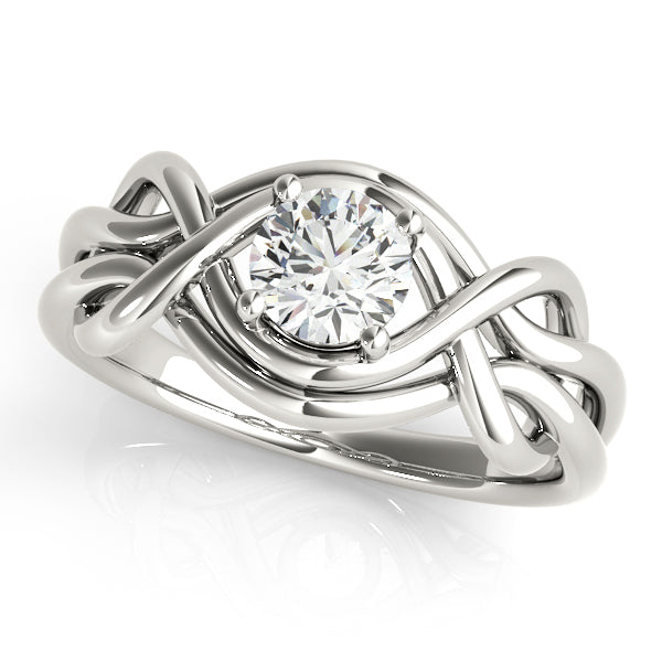White Platinum 0.5CT Lab Diamond Love Knot Ring