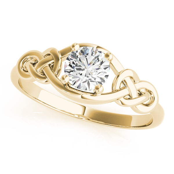 14K Yellow Gold Diamond Love Knot Ring