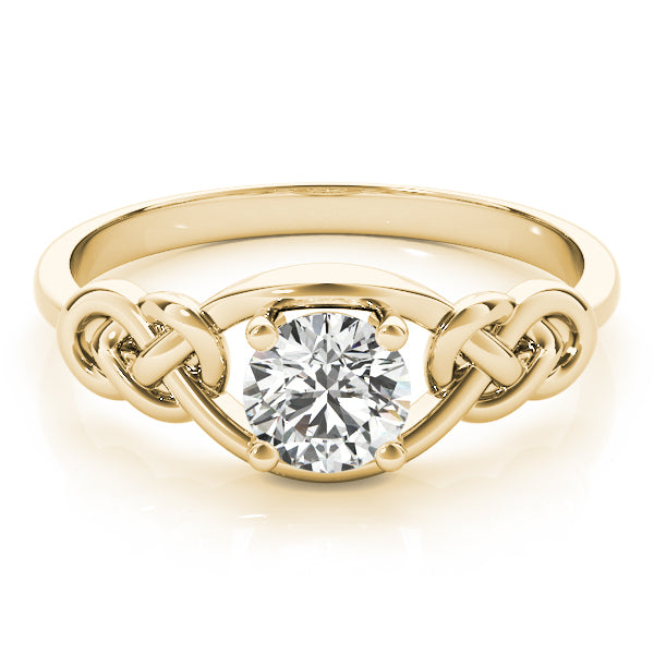 14K Yellow Gold Diamond Love Knot Ring