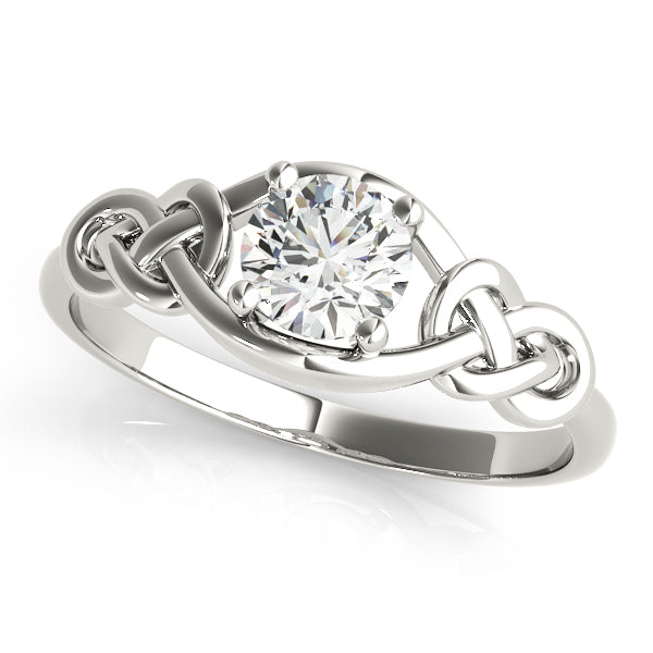 14K White Gold Diamond Love Knot Ring